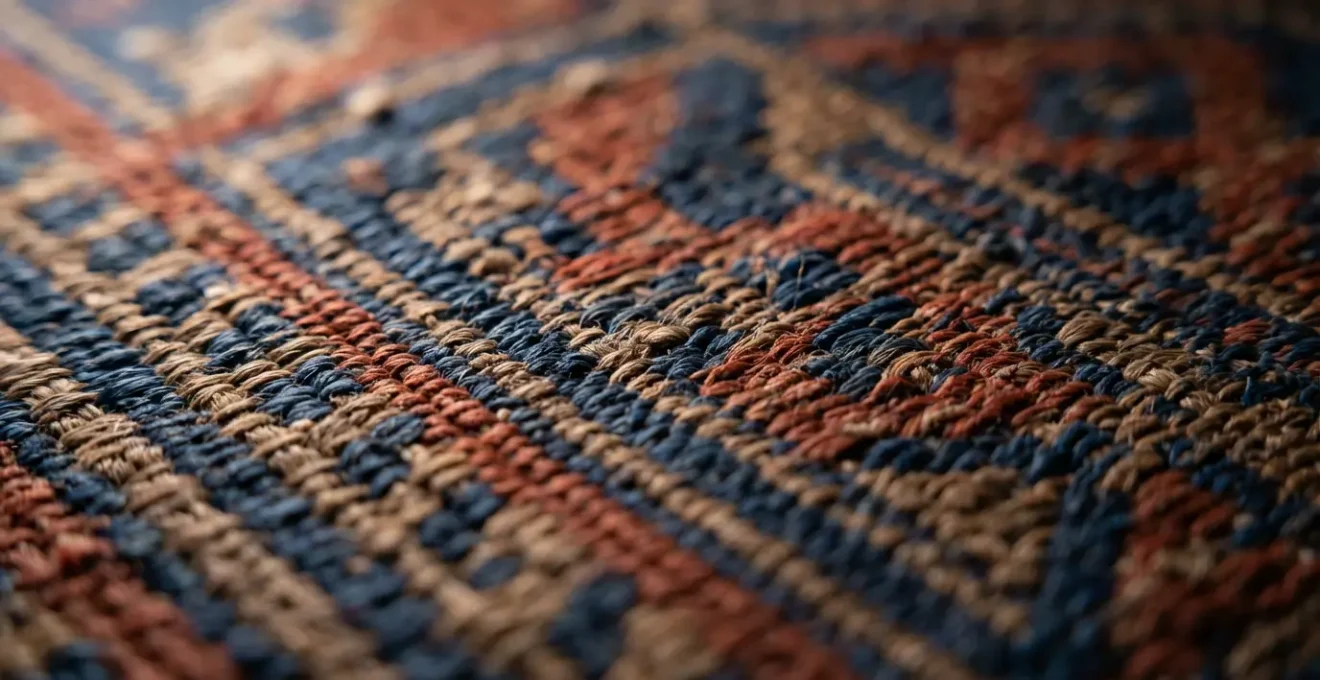 Close-up of traditional Ifugao woven textile showing intricate geometric patterns