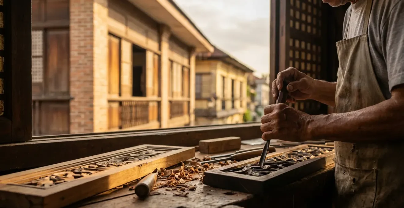 Historic Vigan street showing preserved Bahay na Bato houses with brick facades